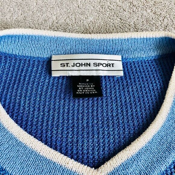 NWOT Vintage St. John Sport Light Blue 4 Pocket Button Up Cardigan - Picture 3 of 16